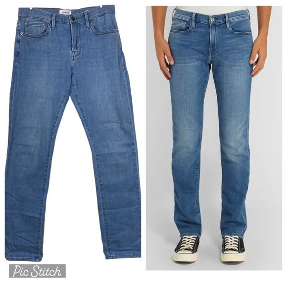 FRAME Men’s Sz 31 Medium Wash L'Homme Slim-Fit Skinny Mid Rise Denim Jeans - Picture 1 of 7